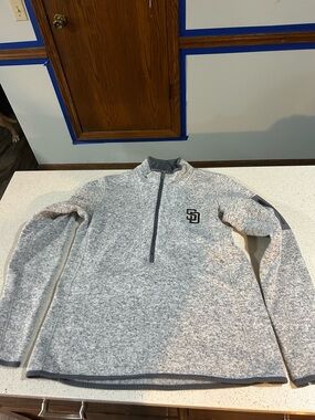 San Diego Padres Men's Gray Half-Zip Pullover Sweater